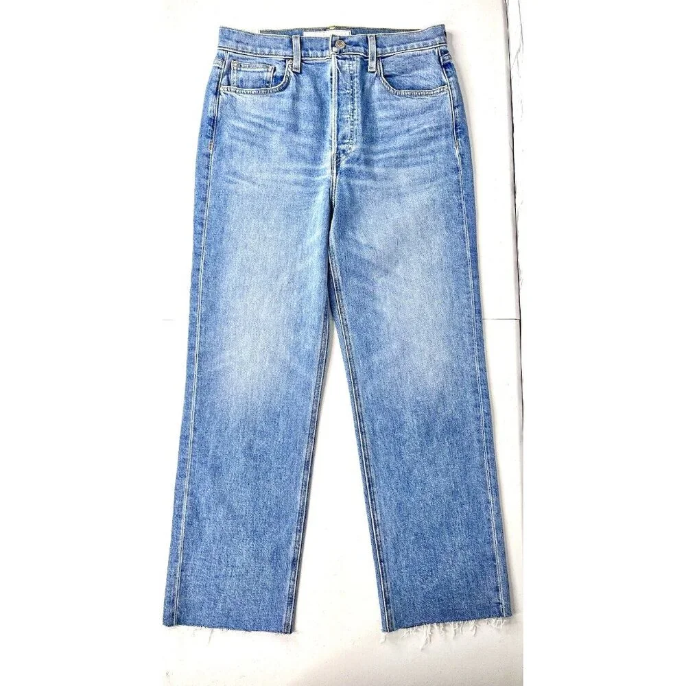 FRANK & EILEEN Women's Light Wash Monaghan Button Fly Raw Hem Jeans 30 - Picture 1 of 8